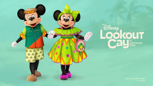Mickey, Minnie en vrienden debuteren met Bahamaans geïnspireerde designerkostuums wanneer Lookout Cay op Lighthouse Point wordt geopend