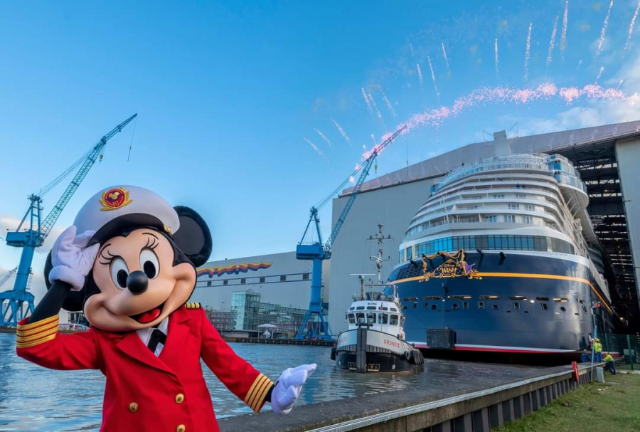 Een Disney-&quot;Wish&quot; komt uit ...Op 11 februari was de tewaterlating van Het nieuwste schip van de Disney Cruise Line, de inauguratie wordt verwacht op 14 juli 2022