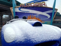 Sneeuw in Disneyland Paris op zaterdag 16 januari 2021